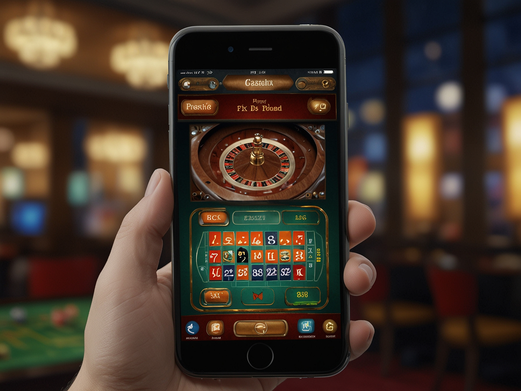 Aplikacja kasyna na smartfonie z ikoną pobierania